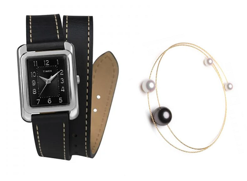 Đồng hồ nữ Timex Meriden 25mm - TW2R89700 và Lắc tay vàng 18k ngọc trai Tahiti Playground