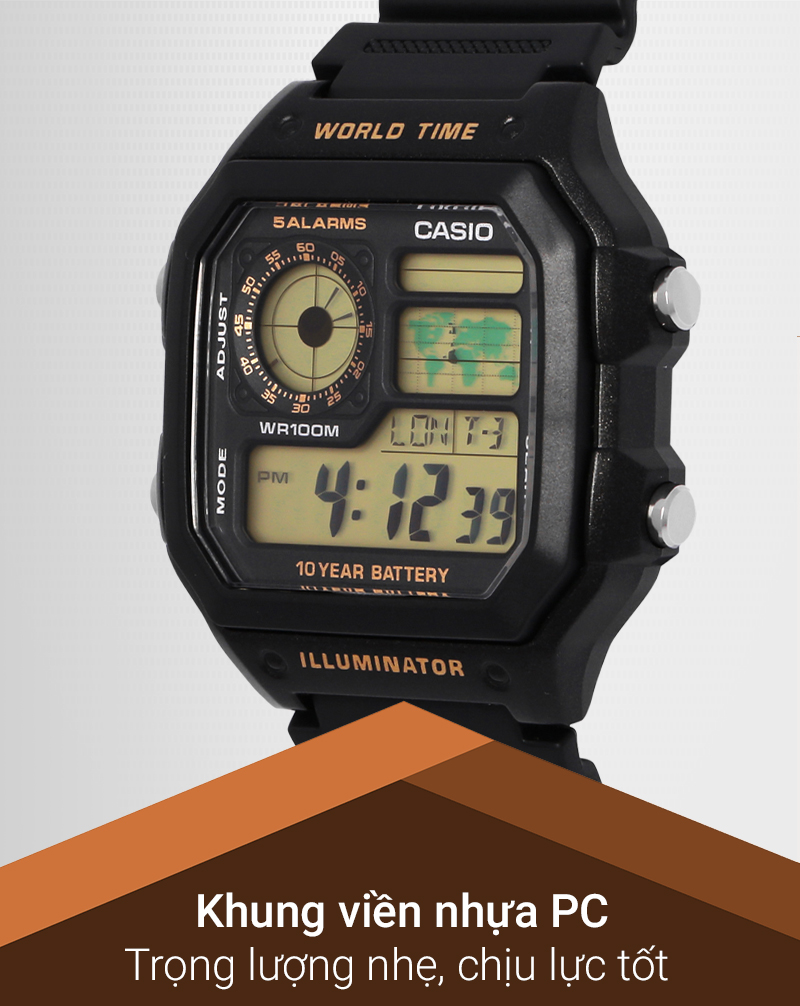 Khám phá đồng hồ Casio AE-1200WH-1BVDF